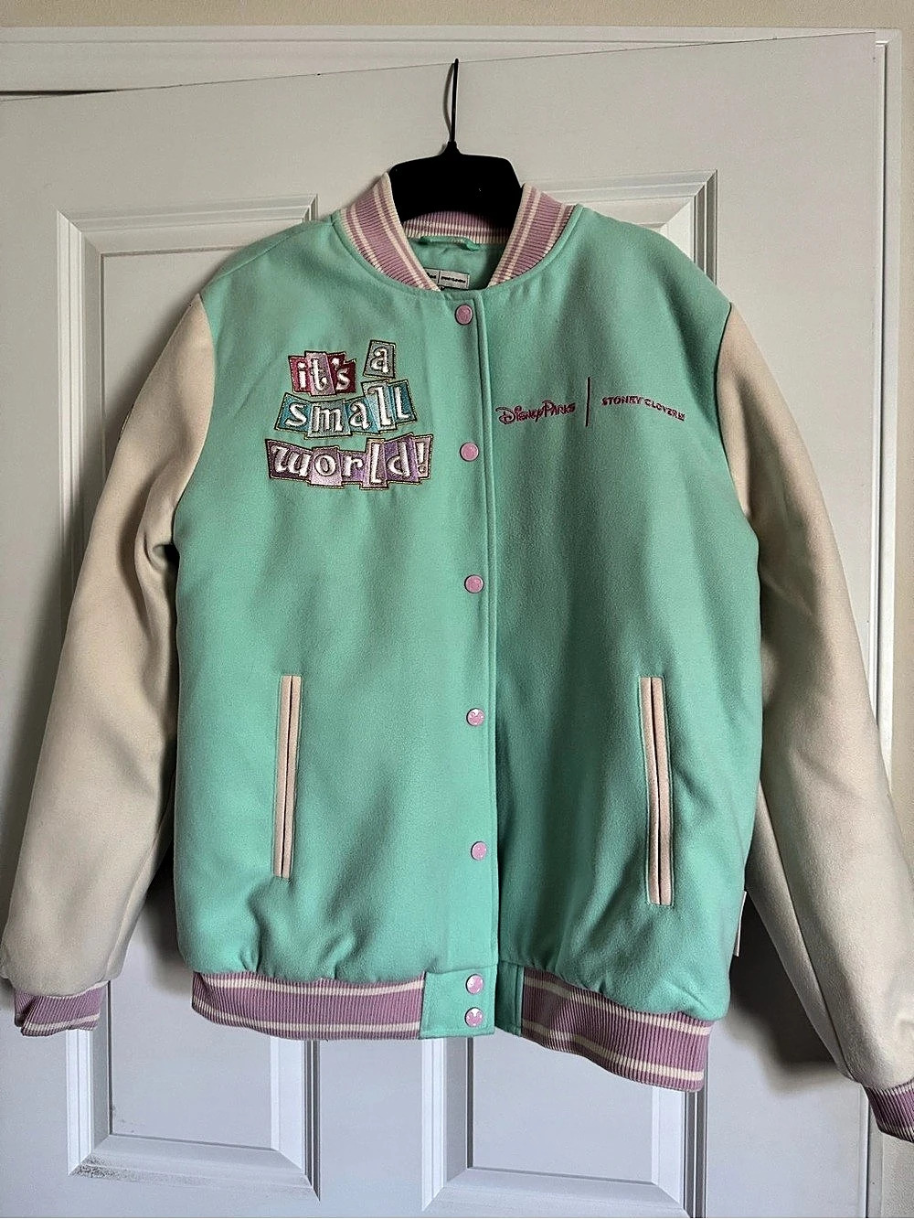 Disney Parks It's a Small World Stoney Clover lane varsity jacket